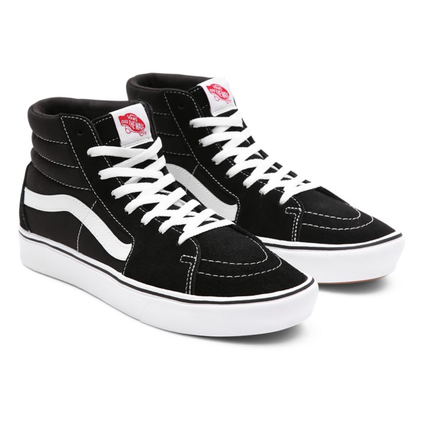 Vans Comfycush Sk8-Hi Dam Svarta/Vita - Vans Höga Skor Sverige (MSDIX8264)